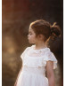 Ivory Dotted Lace Tulle Flower Girl Dress